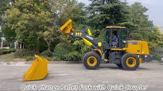 XCMG LW300KN Front End Wheel Loader with Quick Coupling Type Pallet Fork