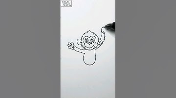 Simple Drawing Shorts || Monkey Sketch 🐒 || How to draw a Monkey || #simple #drawing #shorts