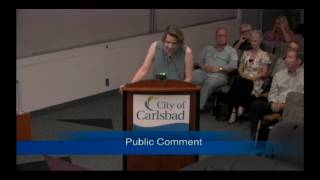 Carlsbad City Council Meeting #2: Public Comment: August 23, 2016