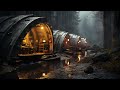 Resistance shelters in the forest scifi ambiance for sleep study relaxation
