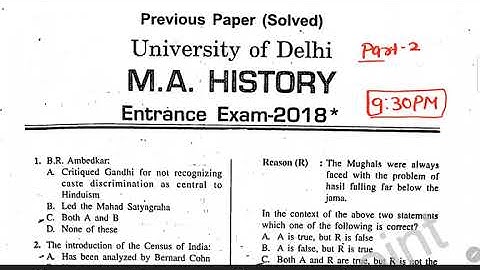 DU MA History 2016- 2020 Question Paper Analyse with Explaination |Part -02 | #delhi_university