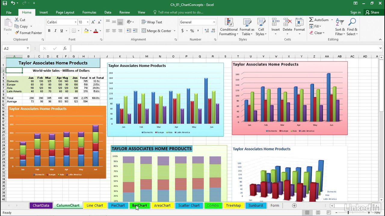 Select the right chart type Microsoft Excel 2016 Microsoft Excel 2016