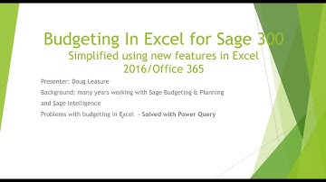 Sage 300 Budgeting in Excel
