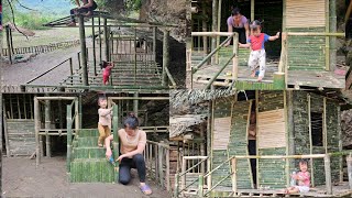 Full vides girl built a bamboo house and completed the entire house - single mother