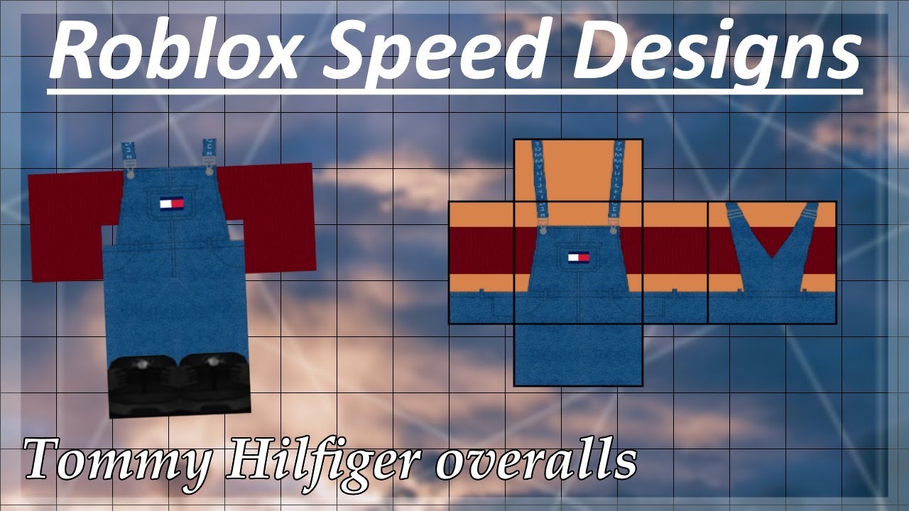 Roblox Speed Designs Tommy Hilfiger Overalls Youtube - black overalls roblox template