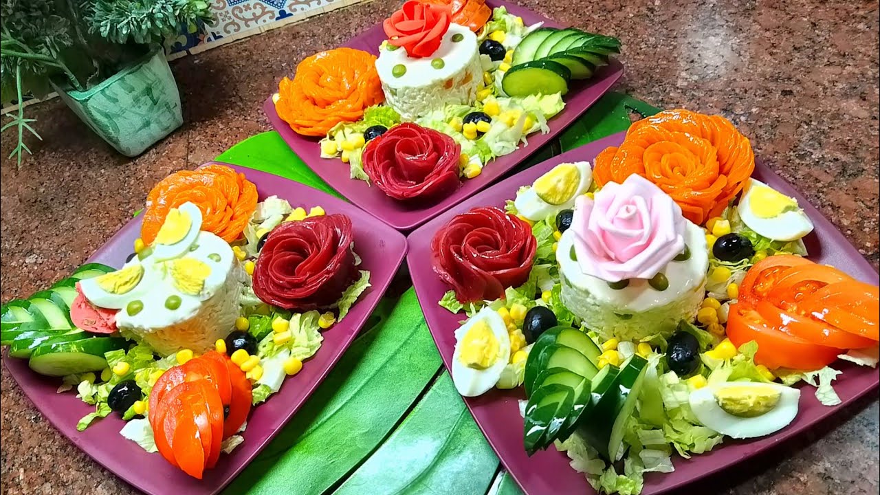 سلطات العيد/رمضان 2024/سلطات الأعراس بالتفصيل الممل مع طريقة ماسيدوان خفيفة وبنينة بزاااف 💥🌹