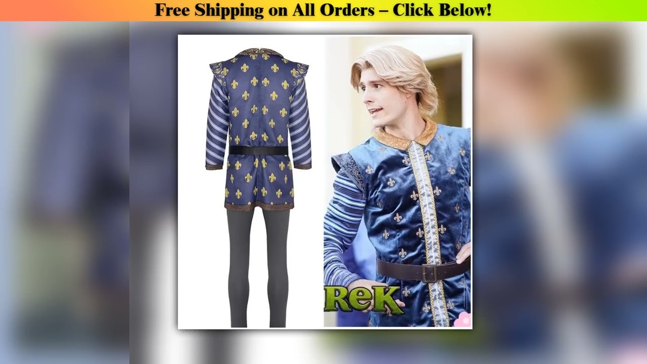 Monster Shrek Cosplay Costume Prince Charming Uniforms Costume Carnival Party Animation Coser