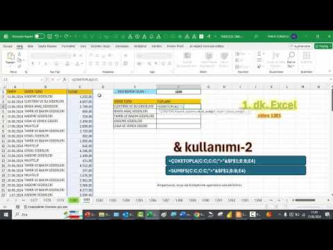 Excel 1 Dakika - & Kullanımı -2