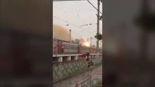 Lightning strikes train causing huge explosion in horrifying footage of blazing inferno   Mirror Onl