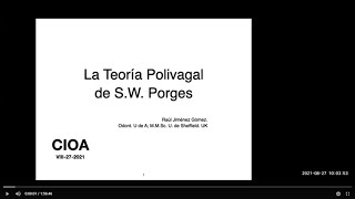 Cátedra Itinerante CIOA 2021, 27 de agosto: 'La Teoría Polivagal de S. W. Porges'.