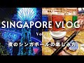 シンガポール旅行vlog #3 / マリーナベイサンズ・ガーデンズバイザベイのナイトショー / BACHA COFEE / ホーカーセンター