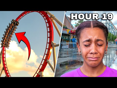 24 Hours In An Amusement Park!