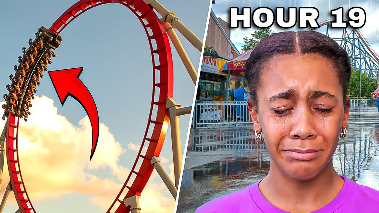 We Survived 24 Hours in an Amusement Park!