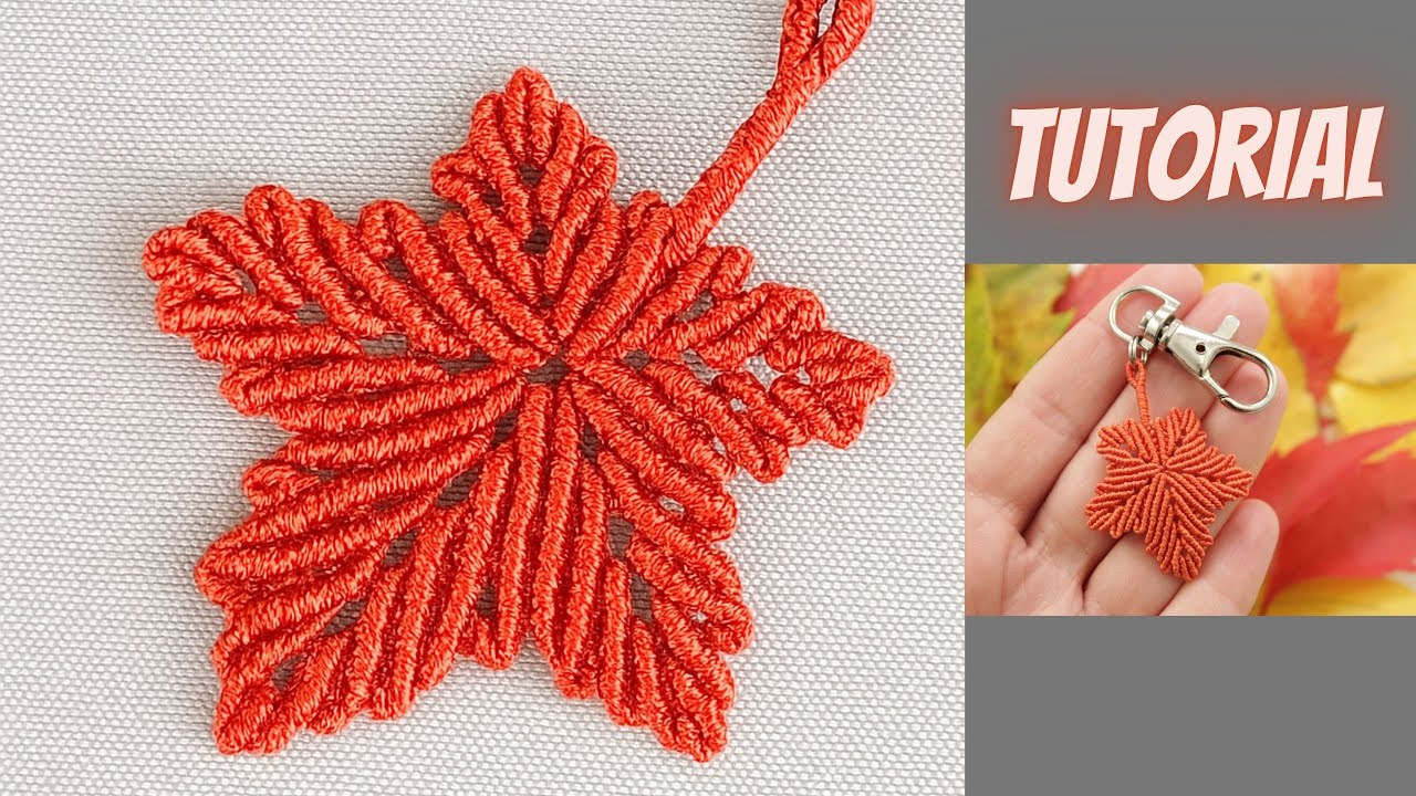 MACRAME LEAF DIY | Beautiful Maple Leaf Pattern for Fall Charm Projects