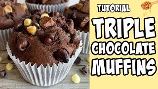 Triple Chocolate Muffins! Recipe tutorial #Shorts screenshot 4