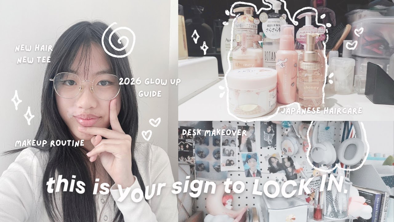 GLOW UP with me for 2026🪽: haircut + haircare, desk cleanup, becoming that girl, new year prep