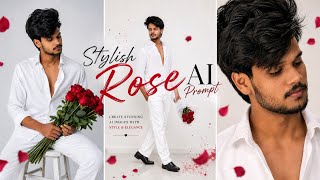 Stylish Rose AI Prompt 🌹 | Viral AI Photo Editing 2026 screenshot 1