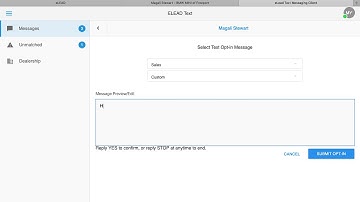 How to text opt in a customer in Elead CRM