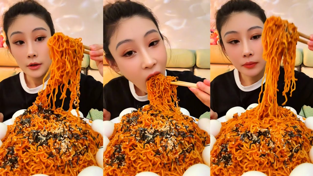 Spicy Eating Mukbang Chinese Food Noodles, Eggs🌶️ (chewy sounds) ASMR Chinese Foods 吃播 吃 Mukbang