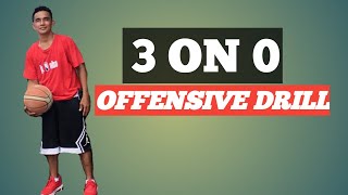 3 on 0 Offensive drill-Pass and cut,pass  screen away, screen away to pick and roll