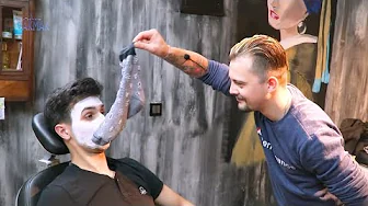 ASMR MASSAGE | Feet Massage And Face Care In Real Barber Shop