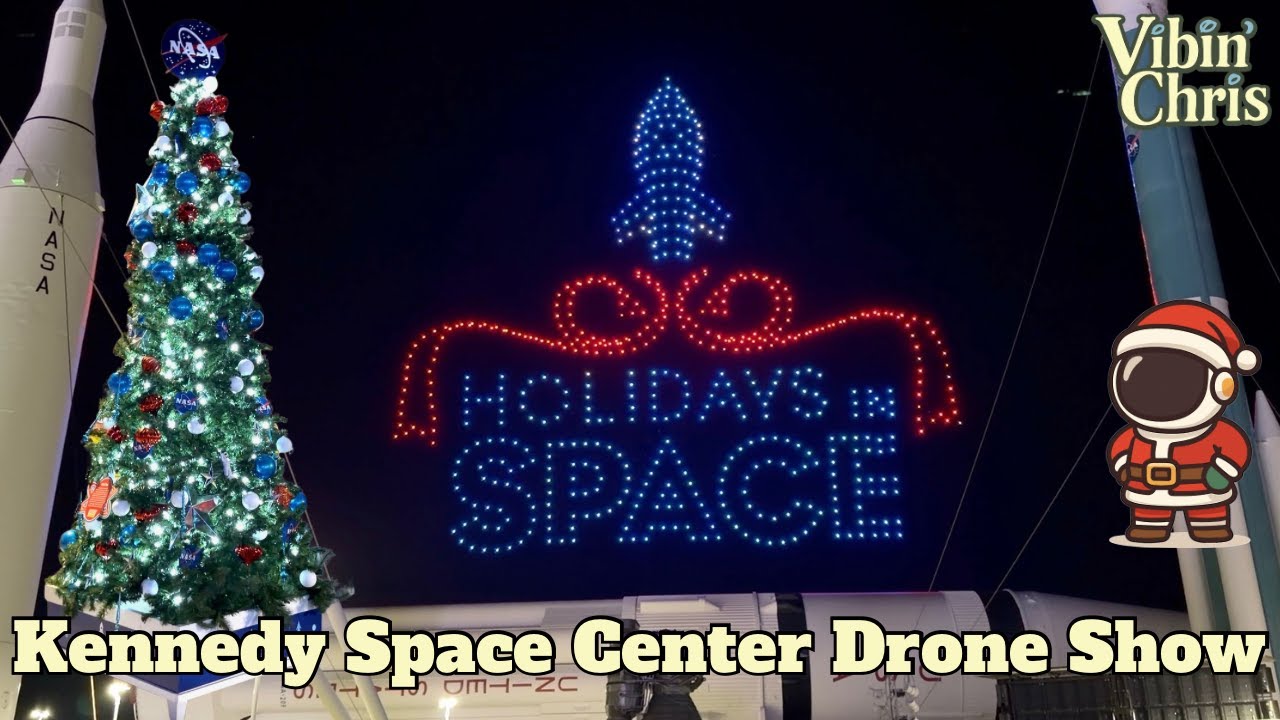 Holidays In Space Full Drone Show at Kennedy Space Center 🚀🎄 