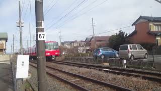名鉄6829f普通津島行き上丸渕駅到着