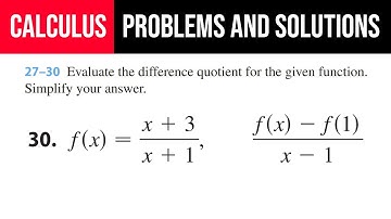 30. Evaluate the difference quotient for the given function. Simplify your answer. f(x)=(x+3)/(x+1)