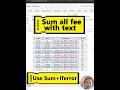 Sum the costs in the text using SUM + Iferror