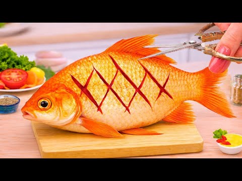 Yummy Miniature Blooming Fish Fried Recipe - Cooking Mini Food In Miniature Kitchen | Mini Yummy