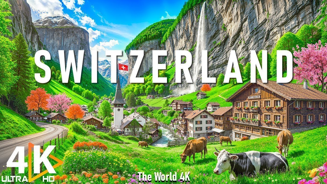 Switzerland 4K - Breathtaking Views of Matterhorn, Jungfrau, Peaceful Countryside - Relaxing Music