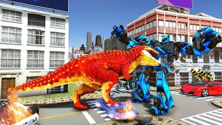 JUEGO DE DINOSAURIOS QUE SE TRANSFORMA EN ROBOT Y COCHE DESTRUCTOR | TANK ROBOT DINOSAUR GAMES screenshot 5