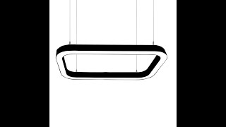 Luxury Rectangle Square Profile Curved LED Pendant Linear Chandelier