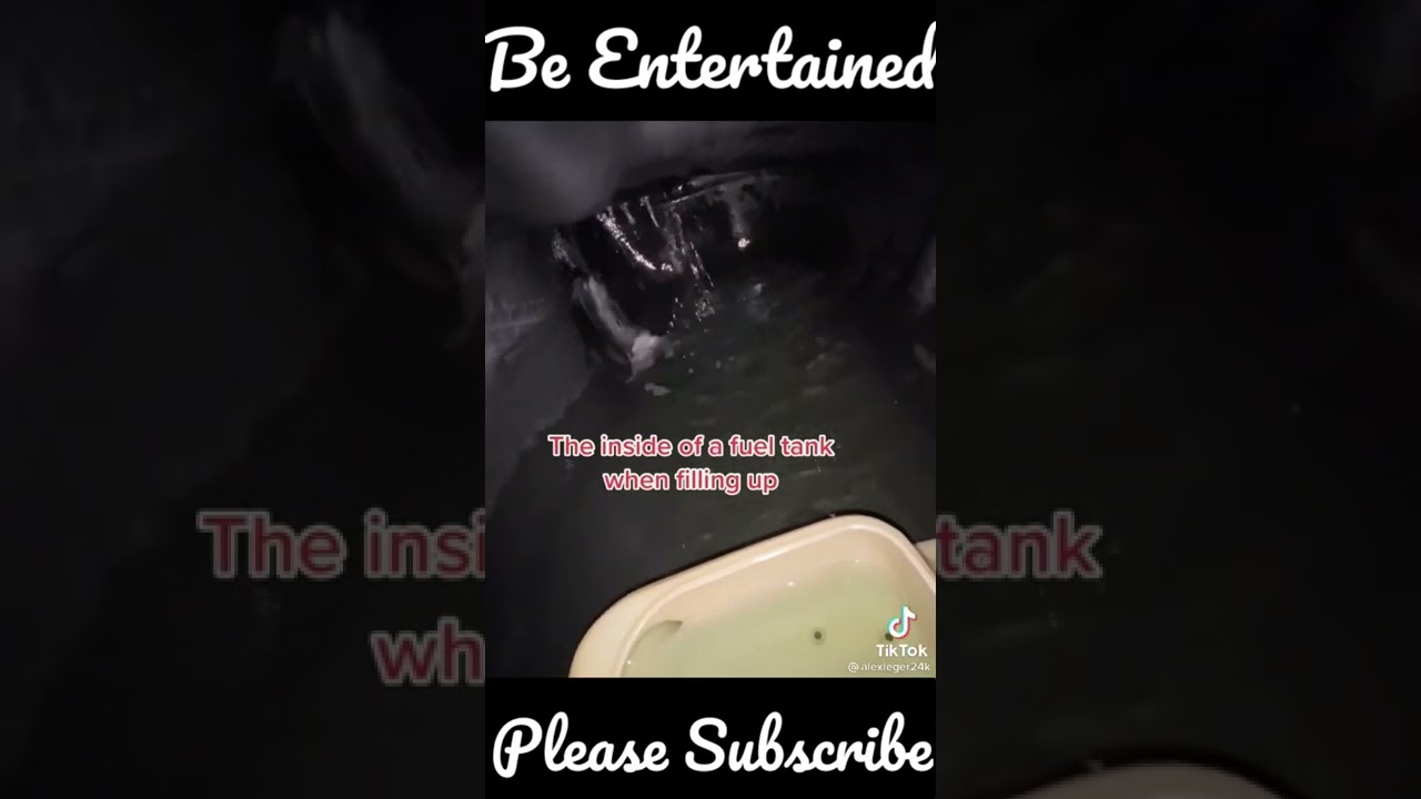 The inside of a fuel tank when filling up