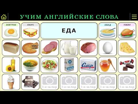 018. Еда - быстрое запоминание английских слов (20 карточек)