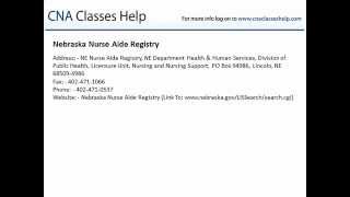 Nebraska Nurse Aide Registry