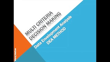 Data Envelopment Analysis (DEA - CCR model)