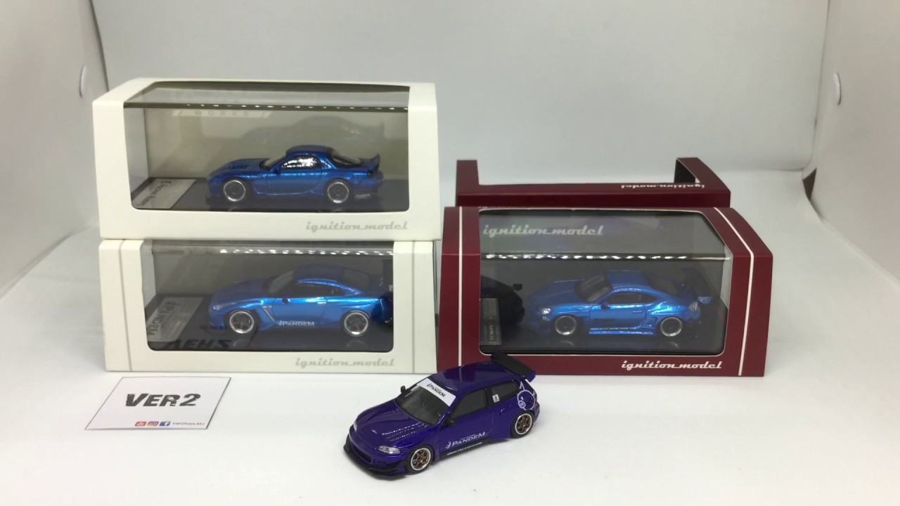 ignition model PANDEM HONDA CIVIC 1/64 青 FirstLook 1/64 Ignition Model PANDEM Honda Civic EG6 Japan