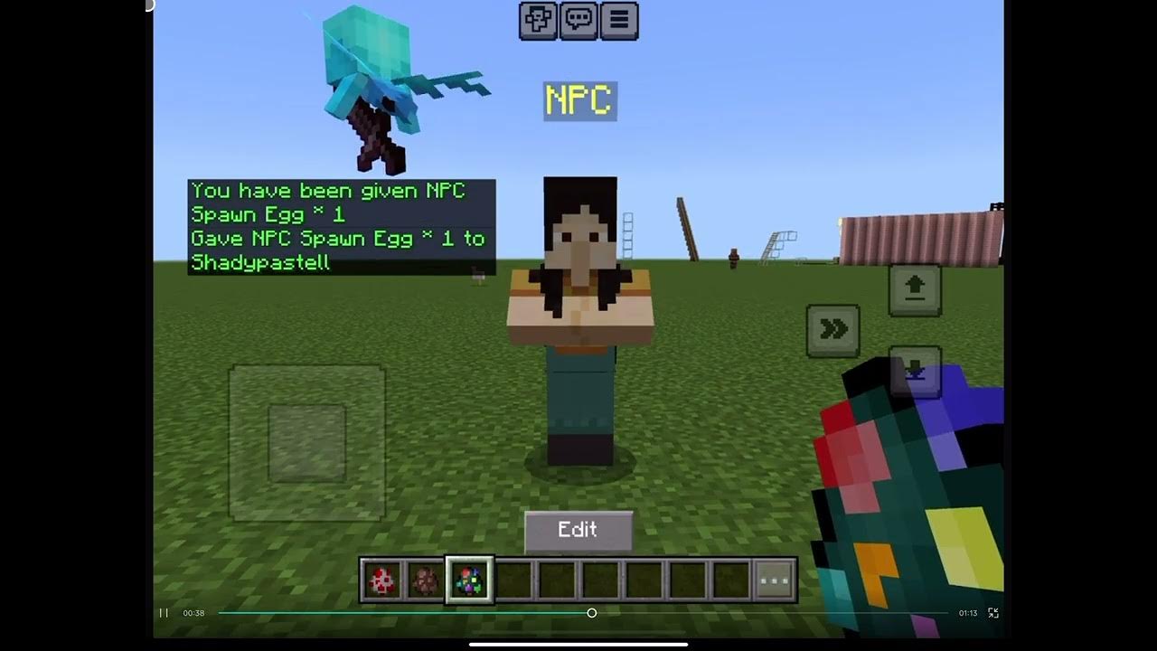 How to get a npc spawn egg in chat in bedrock Minecraft. No mods! 