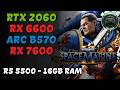 RTX 2060 x RX 6600 x ARC B570 X RX 7600 | RYZEN 5 5500 | BENCHMARK | WARHAMMER 40 SM 2 | 16GB RAM