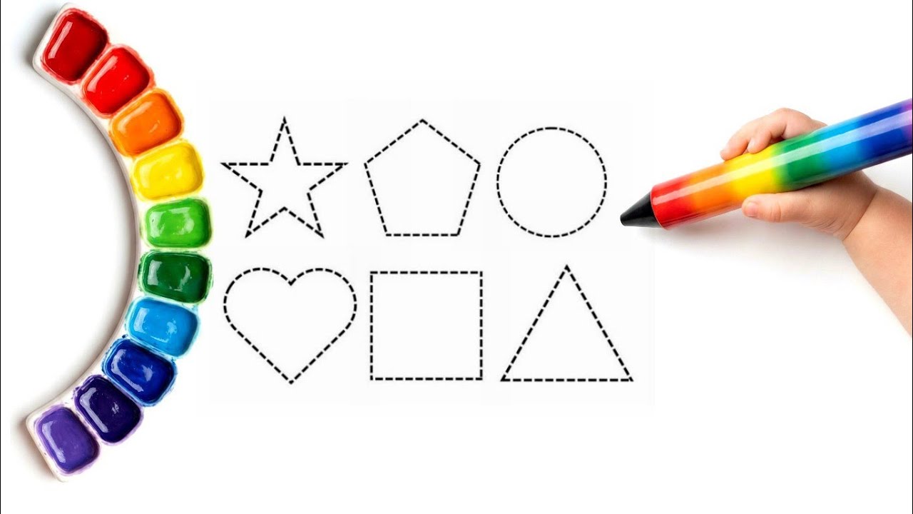 Shapes Drawing for Kids 🔺🟡 Easy Drawing and Colors for Toddlers 🎨 - YouTube