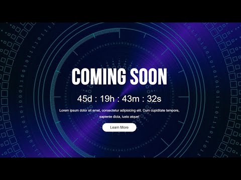 How To Create a Coming Soon Page Using Html CSS & JavaScript
