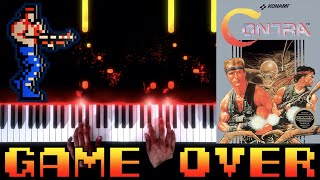 Contra (NES) - Game Over - Piano|Synthesia