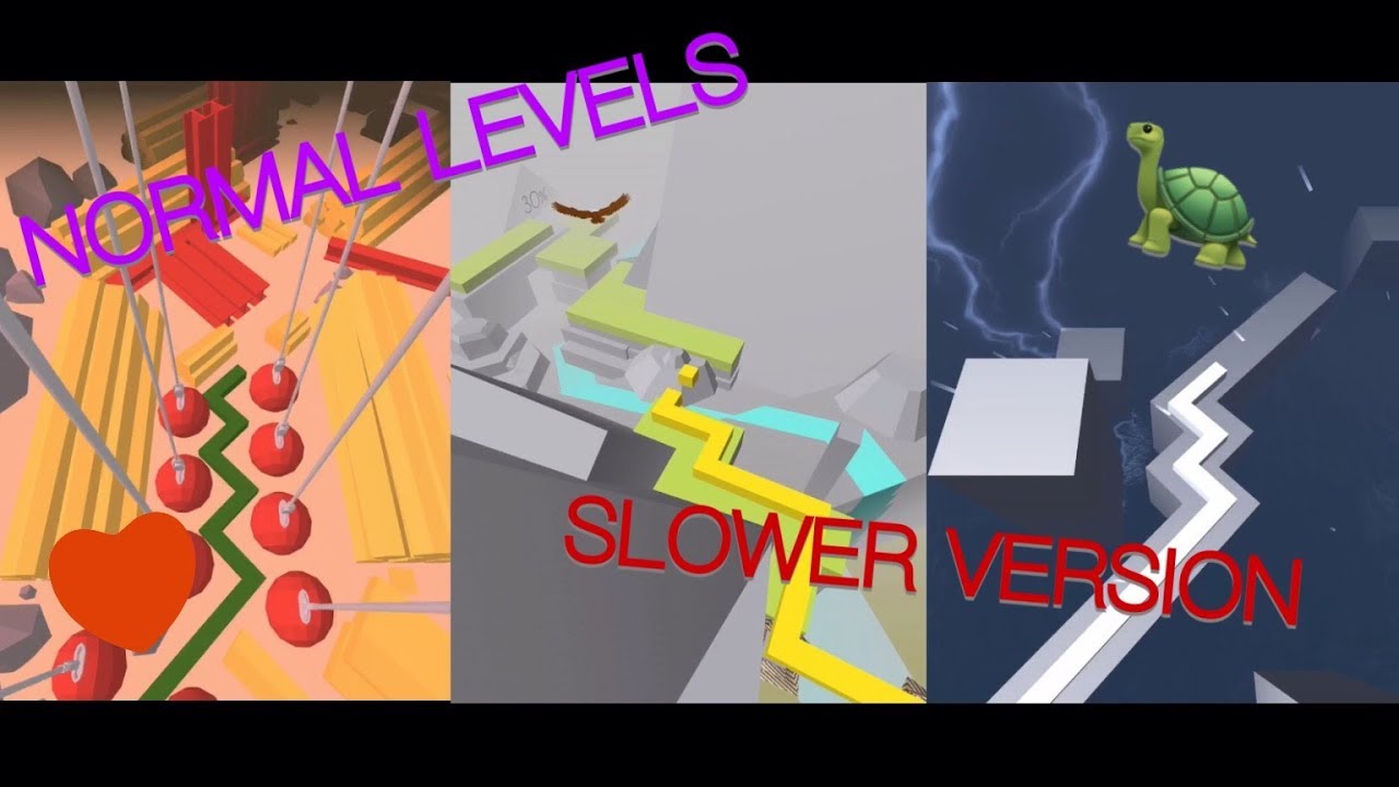 Dancing Line Level Menu Dancing line Normal levels Slower Version 🐢 - YouTube