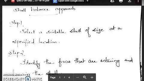 Shell momentum balance approach
