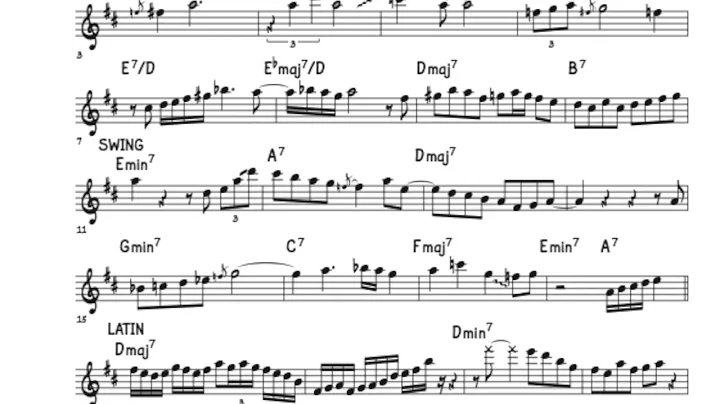 On Green Dolphin Street - NY Bar Quartet Solo Transcription