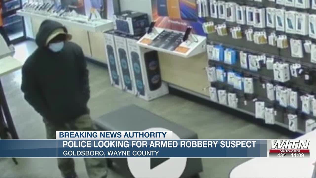 Goldsboro police search for suspect in armed robbery - YouTube