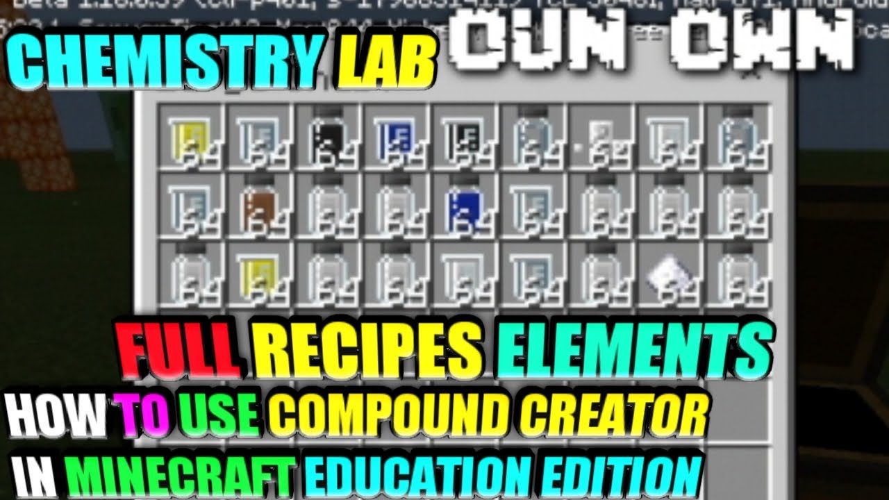 Minecraft Education Edition Full Recipes Chemistry Lab How To Use Compound Creator You Must Know Youtube