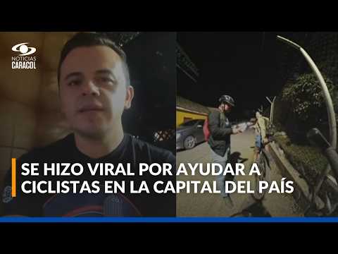 El colombiano que regala luces a ciclistas de Bogotá para prevenir accidentes: esta es su historia