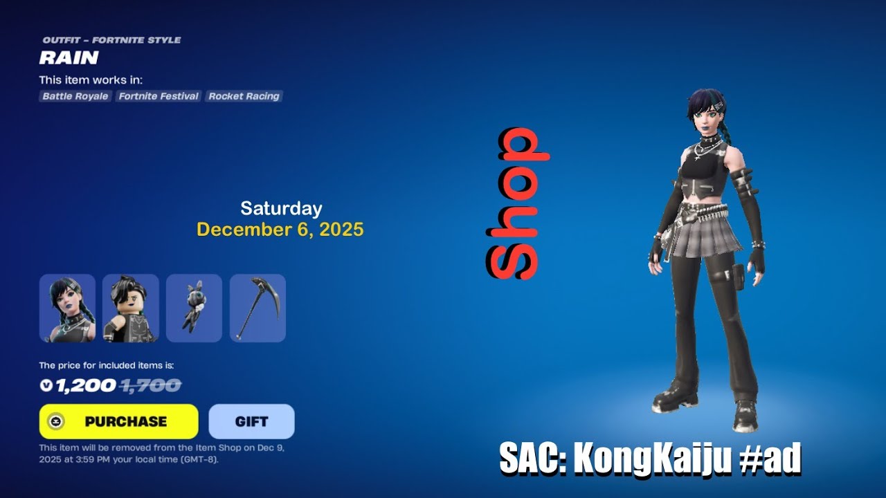 NEW Rain Bundle, Converse Gold Glitter, Ariana Grande, Beavis Butthead | Fortnite Shop Dec 6, 2025